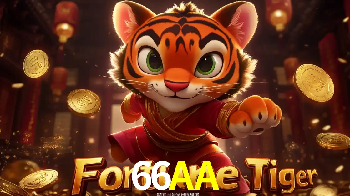 O carismático mascote do jogo de slot Fortune Tiger, um tigre fofo em pose de artes marciais, pronto para trazer sorte e multiplicadores de ganhos no cassino online 66AA.